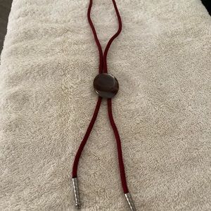 Burgundy Lariat With Tiger Eye